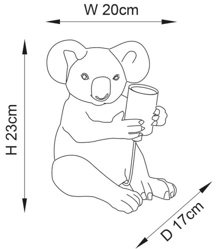 Endon 95082 - Lampă de masă KOALA 1xE27/10W/230V aurie