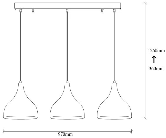 Lustră pe cablu SAGLAM 3xE27/40W/230V