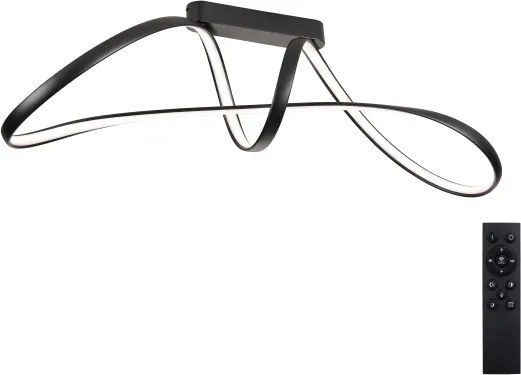 Brilagi-LED Lustră aplicată dimmabilă TWISTER LED/60W/230V 3000-6000K neagră + telecomandă