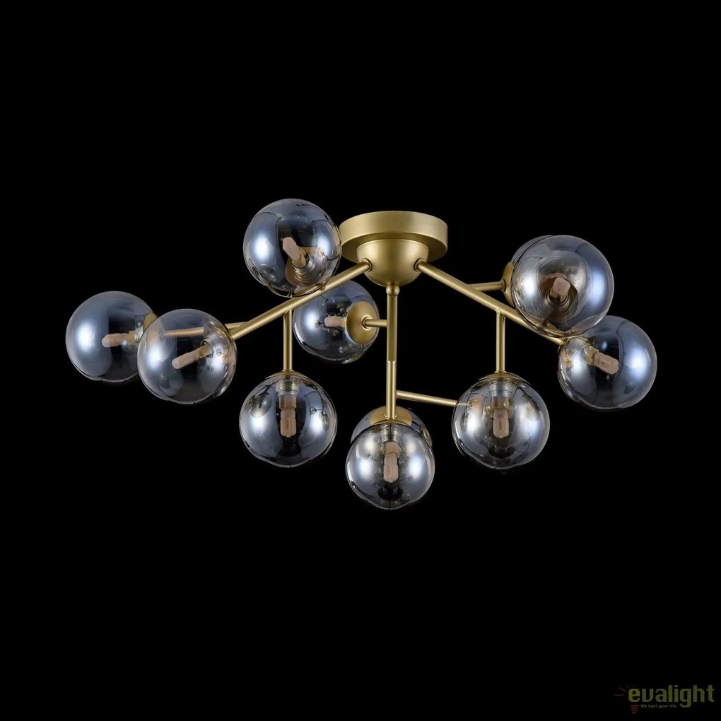 Lustra deosebita cu 12 de surse de lumina Dallas, auriu mat/ chihlimbar MYMOD545PL-12G