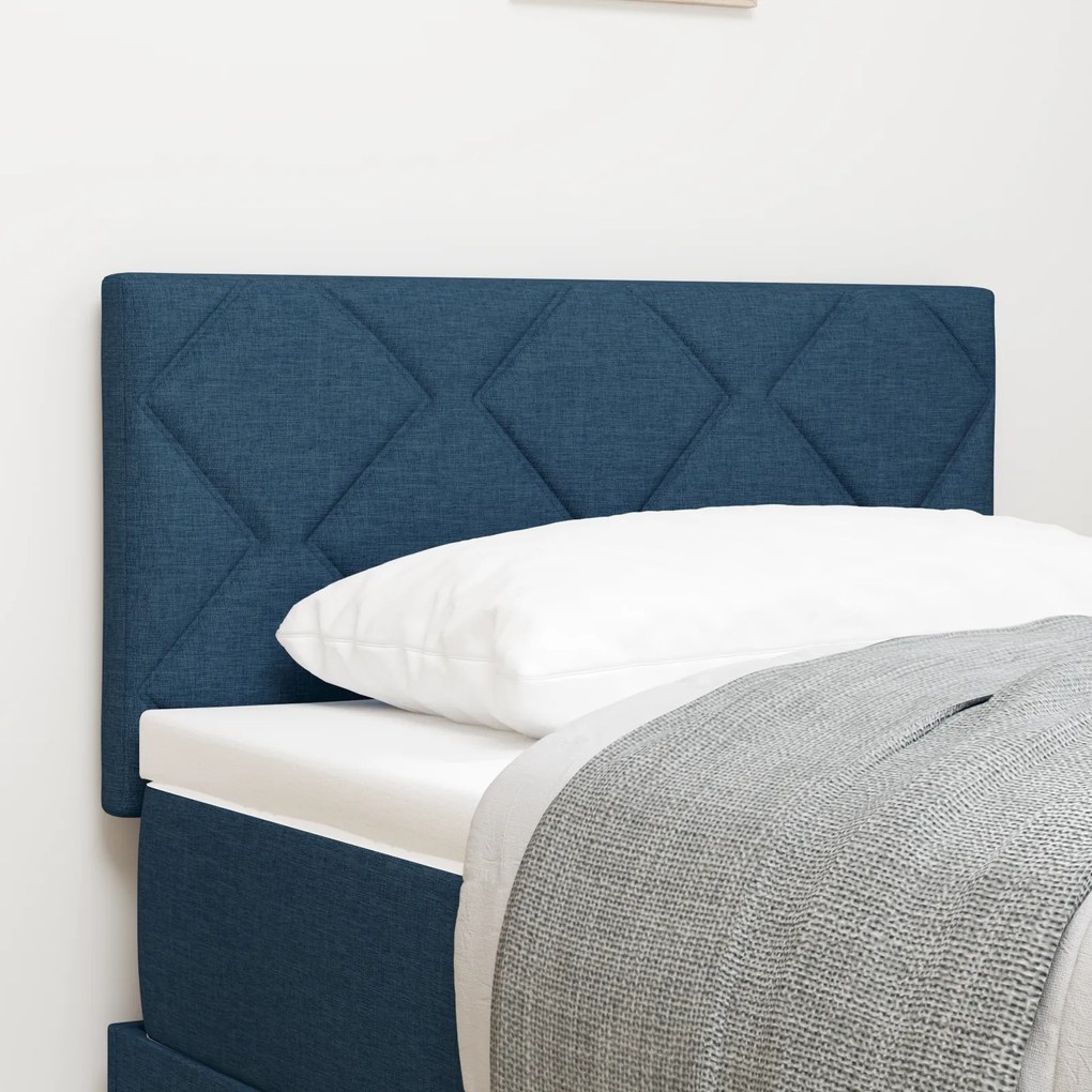 vidaXL Tăblie cap cu lumini cu bandă LED albastru 180 cm țesătură