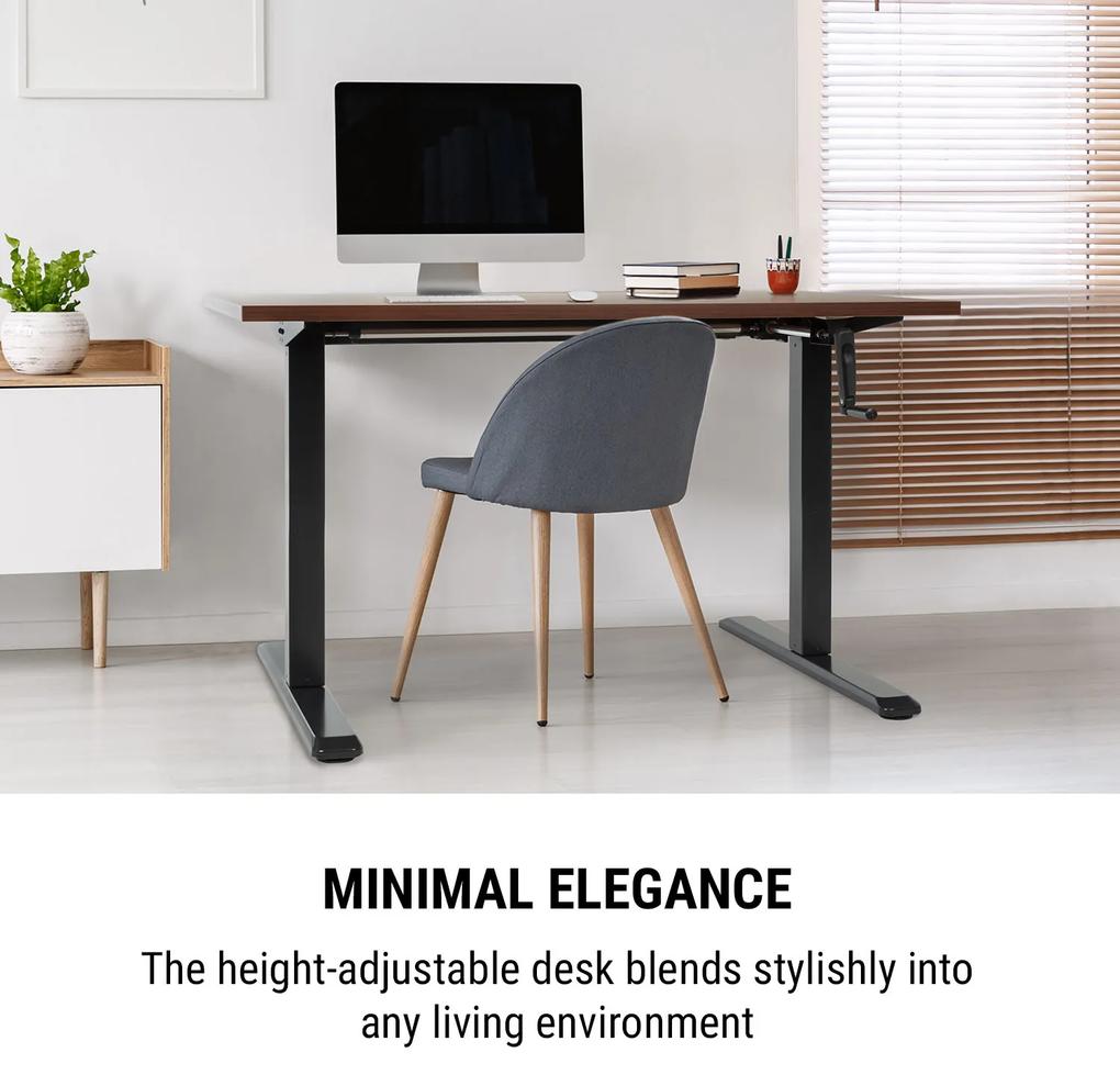 Multidesk, birou reglabil în înălțime, manual, 73-123 cm, negru