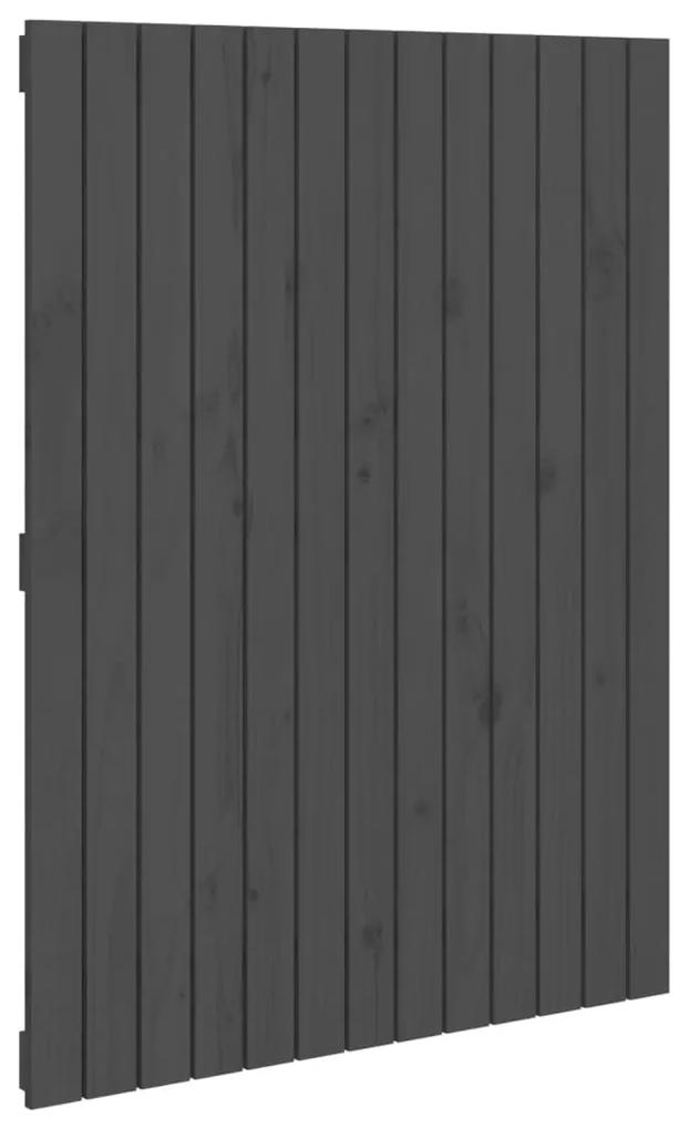 824955 vidaXL Tăblie de pat pentru perete, gri, 82,5x3x110 cm, lemn masiv pin
