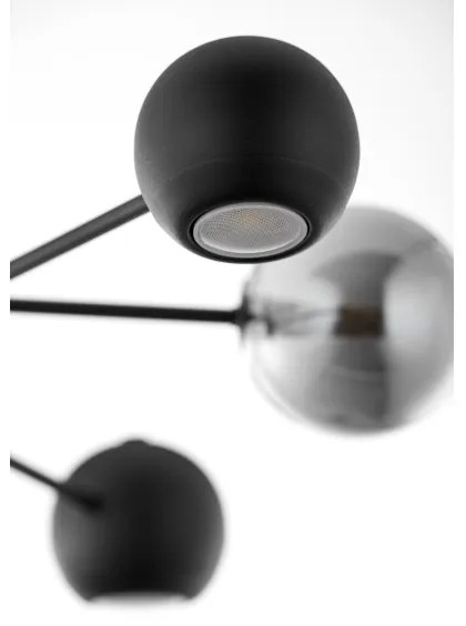 Lustră pe tijă Jupiter 1974 MOKA 3xGU10/10W/230V + 3xG9/10W/230V negru/crom