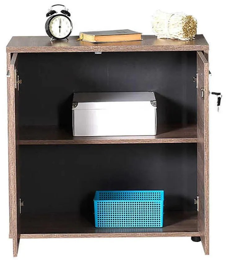 Biblioteca Adore New York, 2 usi cu cheie, 3 rafturi, 76 x 75 x 34 cm