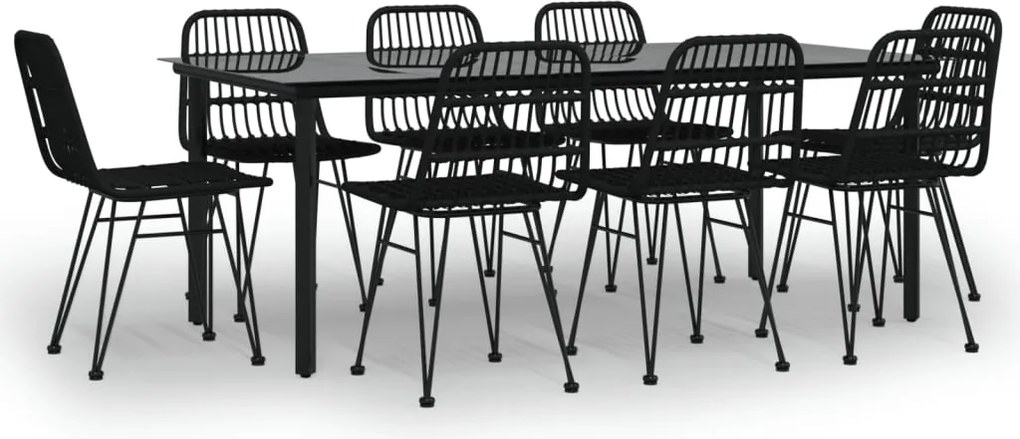 vidaXL Set mobilier de grădină, 9 piese, poliratan