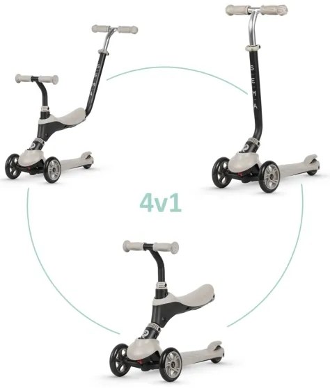 QPlay - Trotinetă pentru copii SEMA 4 în 1, bej