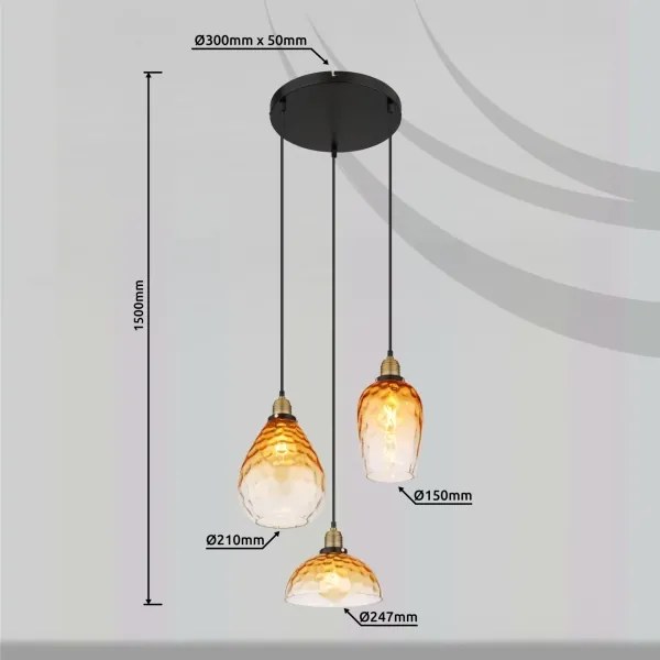Lustră pe cablu Globo 15786-3H1 SALVY 3xE27/60W/230V