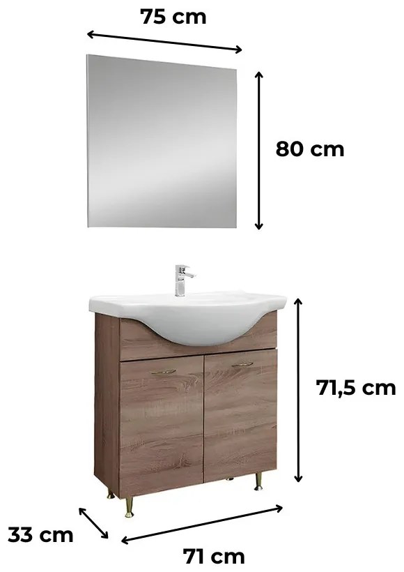 Ruben Prime 75 mobilier de baie complet Rauna sil