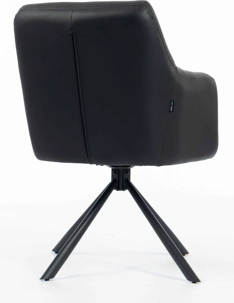 HR840 BAZĂ STEA Scaun Negru Piele Ecologica cu Bază Neagră