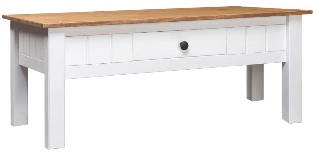 vidaXL Măsuță de cafea alb 100x60x45 cm lemn masiv de pin gama Panama