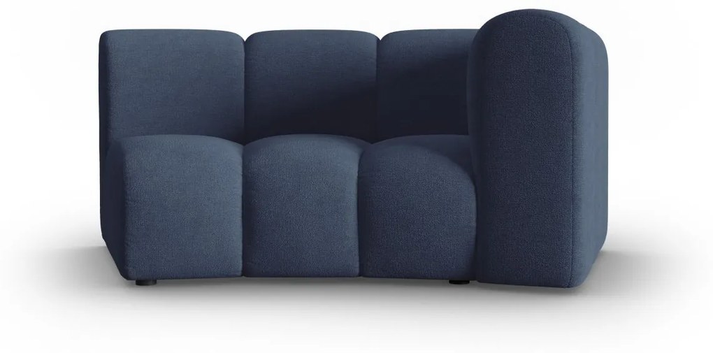 Modul pentru canapea Lupine in semicerc cu tapiterie din tesatura structurala, albastru