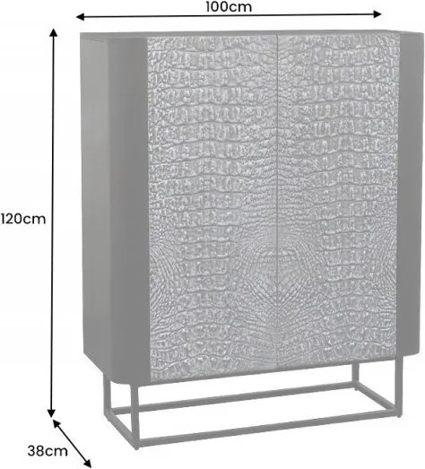 Comoda inalta cu model Krokodil 120cm maro