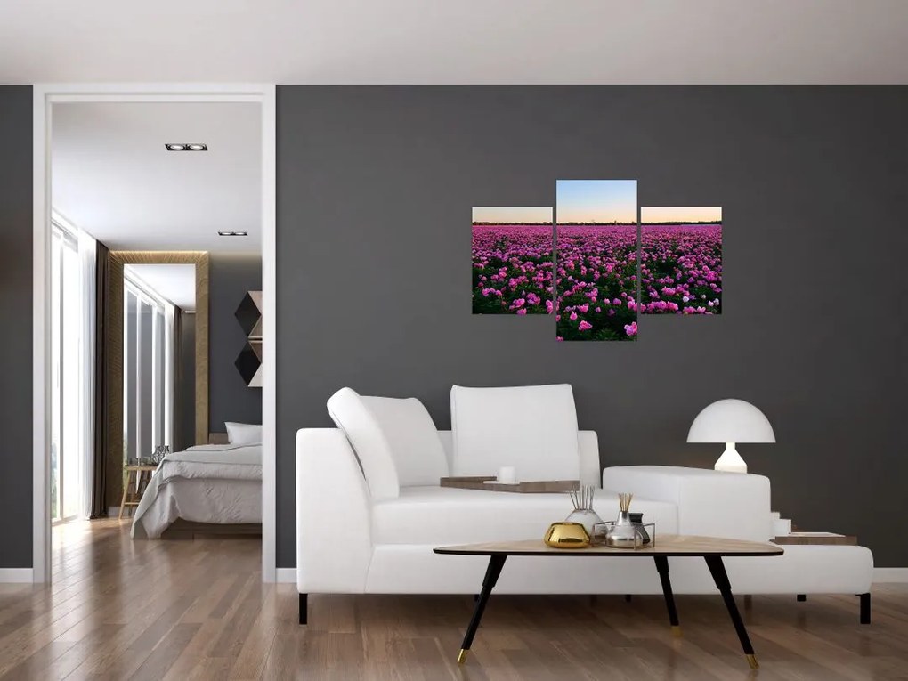 Tablou - Pajiștea cu lalele violet (90x60 cm)