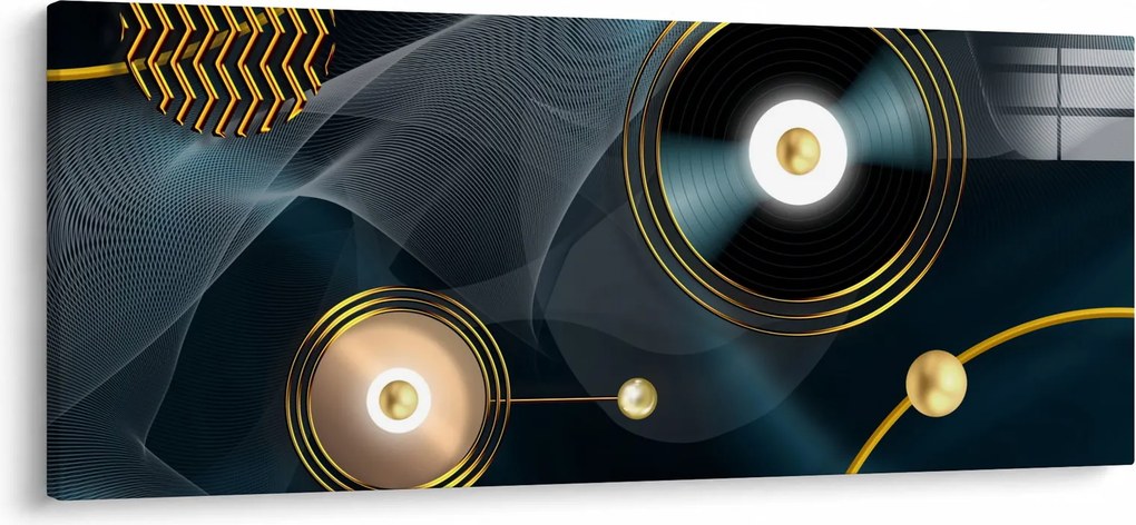Tablou - Cercuri aurii (120x50 cm)