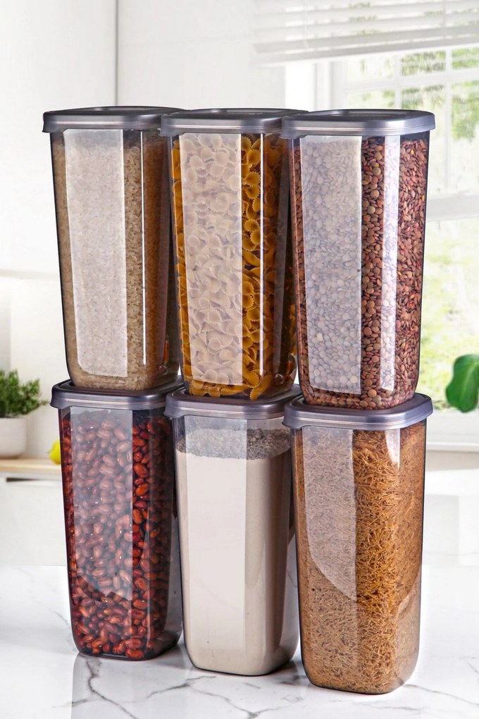 Set cutii de depozitare (6 piese), Hermia, Culoare: Antracit