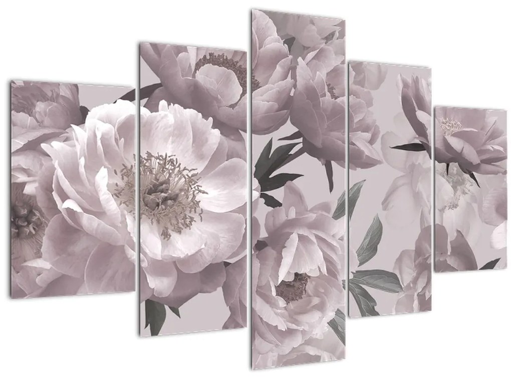 Tablou - Vintage bujorii (150x105 cm)