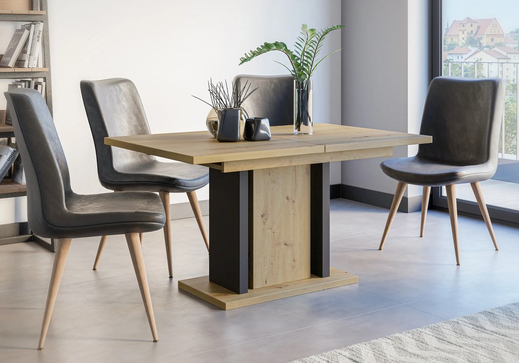 Masă de sufragerie Wogrun (artisan + Negru) (pentru 6 până la 8 persoane). 1055273