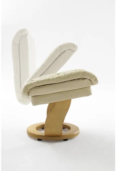 Fotoliu reglabil HABI crem/stejar natural