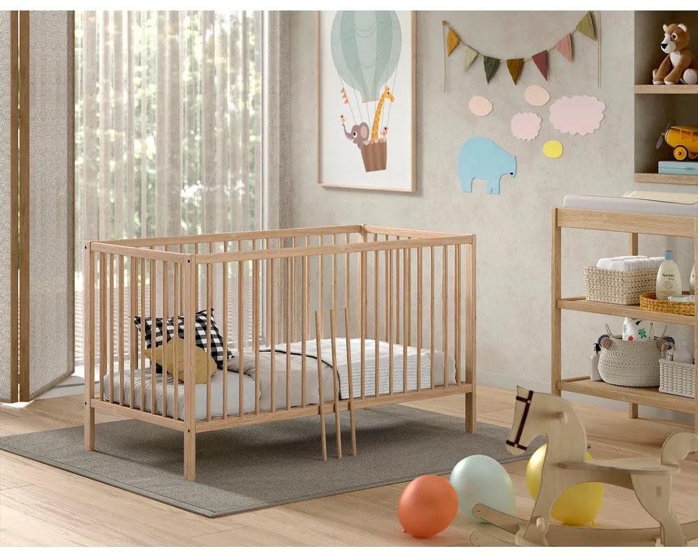 Pătuț în culoare naturală din lemn de pin 70x140 cm DINO – Vipack