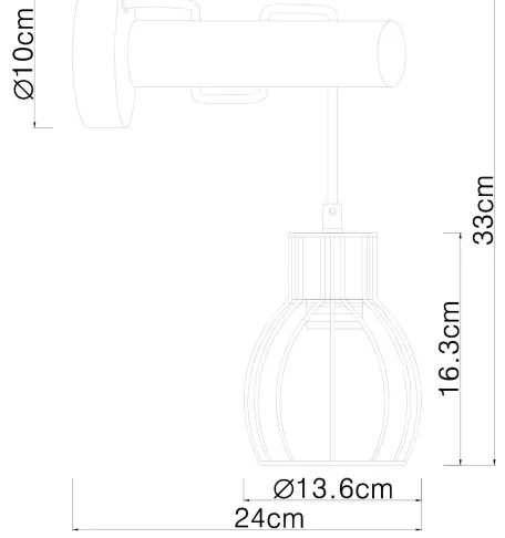 Aplică MINA 1xE27/40W/230V Globo 15326NWB