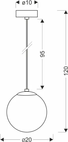 BRILAGI - Lustră suspendată pe cablu POLOS 1xE27/40W/230V Ø 20 cm neagră