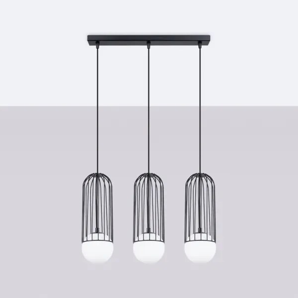 Lustră pe cablu Sollux SL.1334 BRINA 3xG9/8W/230V negru