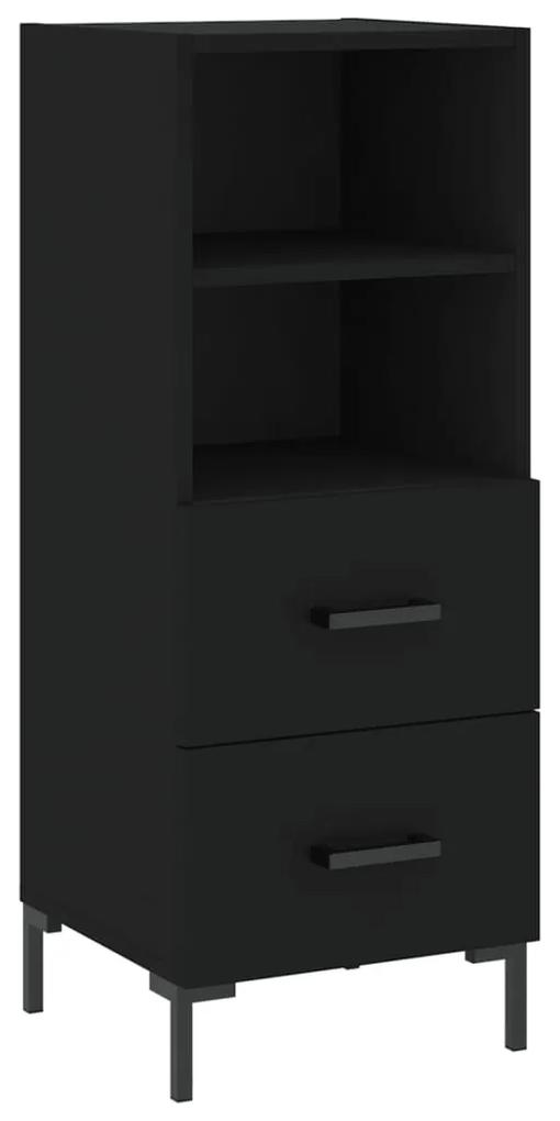 828669 vidaXL Servantă, negru, 34,5x34x90 cm, lemn compozit