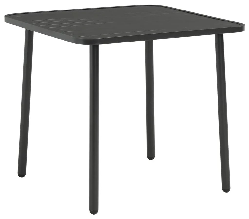 44262 vidaXL Set mobilier de exterior, 5 piese, gri închis, oțel