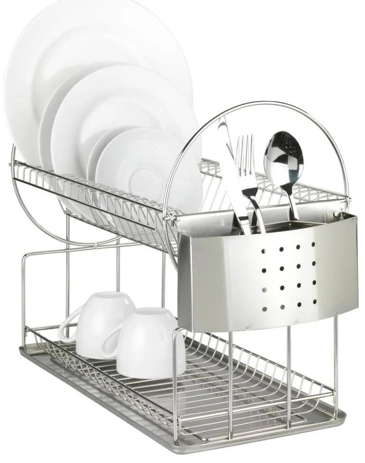 WENKO 2329100 - Scurgător de vase DUO, 21 x 33 cm, inox/argintiu