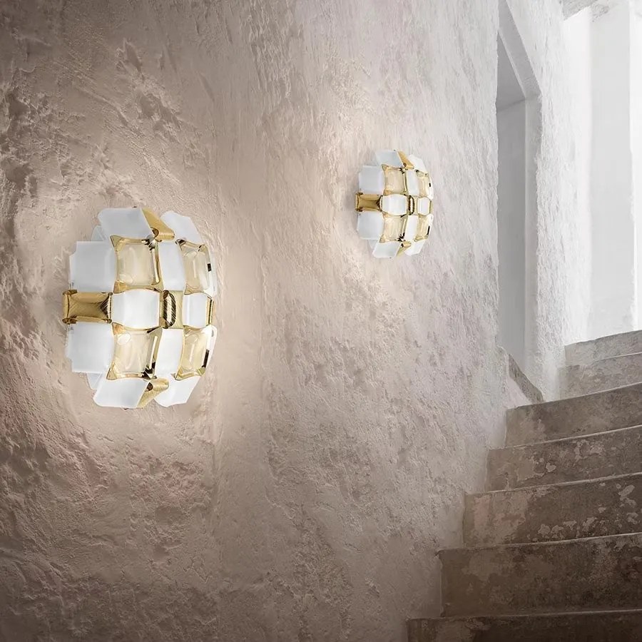 Aplica perete design modern geometric Mida White-Gold