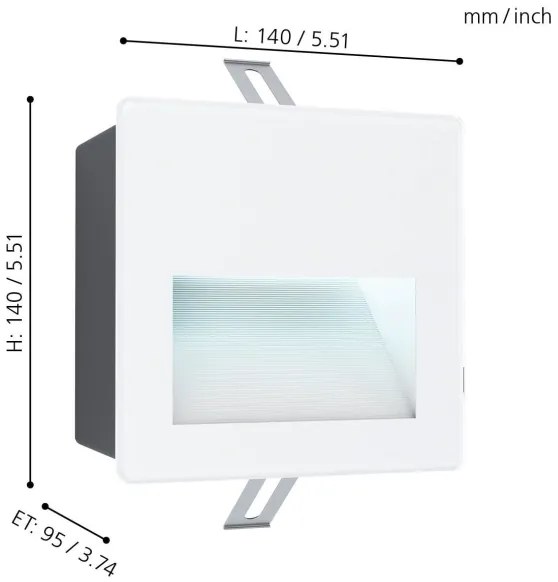 Corp de iluminat LED încastrat de exterior ARACENA LED/3,7W/230V IP65 alb Eglo 99575