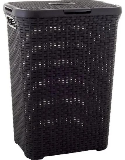 Cos rufe, 2 manere, capac, maro inchis, 60 L, 44x34x61 cm, Curver