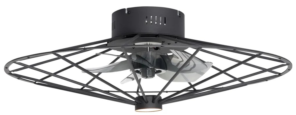 Ventilator de tavan negru 62cm incl. LED Dimmable cu telecomandă - Yaran