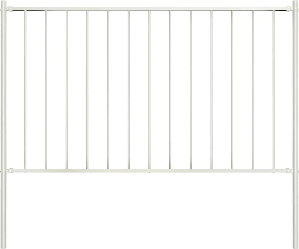 vidaXL Panou de gard Woerden cu stâlpi din oțel, alb, 1,7x1 m