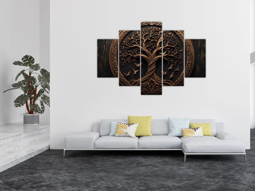 Tablou – Arborele vieții din lemn (150x105 cm)