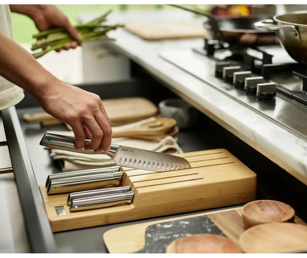 Set de cuțite cu suport din oțel inoxidabil 5 buc. Elevate Bamboo – Joseph Joseph
