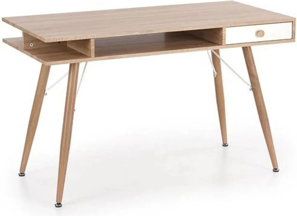 Birou B34, stejar sonoma/alb, 120x60x75 cm