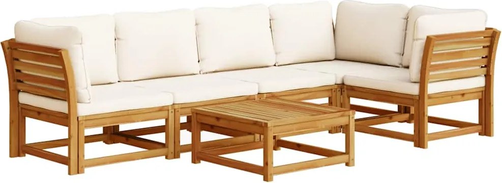 vidaXL Set mobilier grădină cu perne, 6 piese, lemn masiv acacia