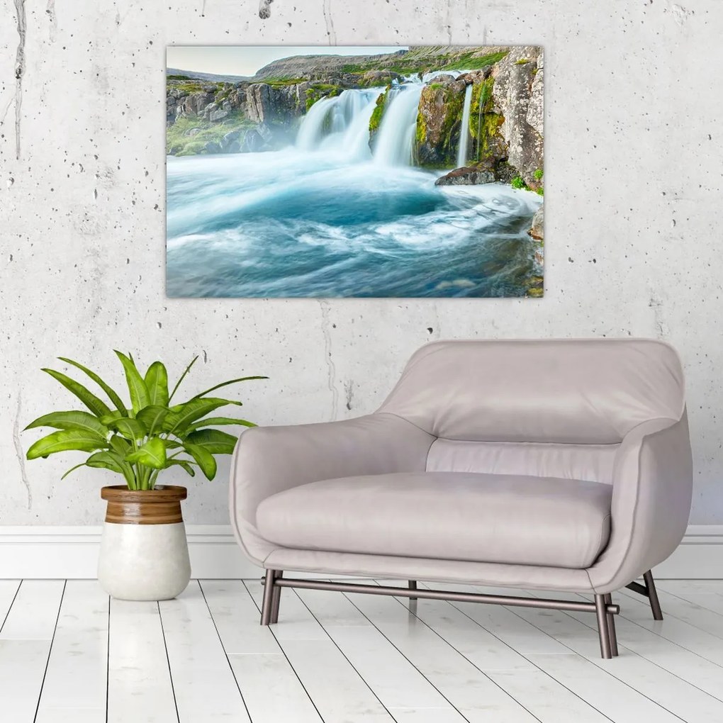 Tablou - Stânci și cascade (90x60 cm)