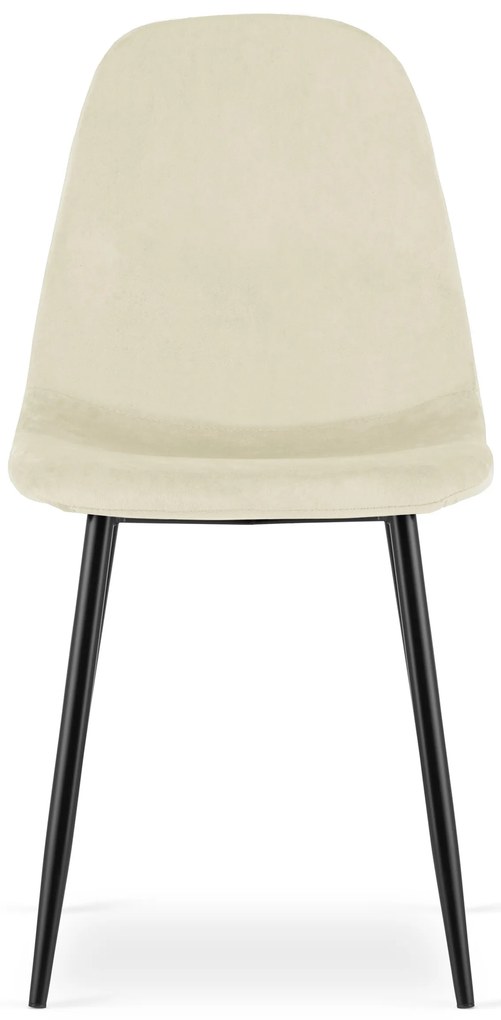 Scaun din catifea bej COMO cu picioare negre