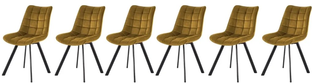 Set 6 scaune K332 velvet mustariu