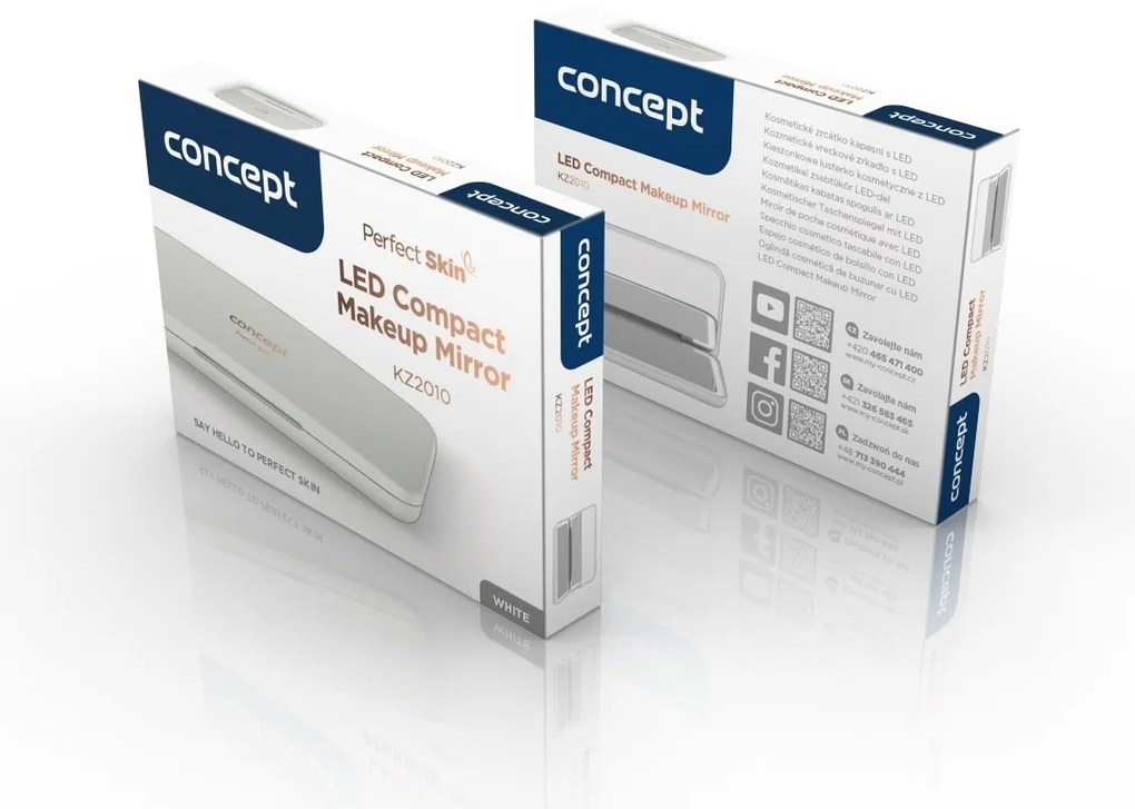 Concept KZ2020 oglindă cosmetică de buzunar culumină LED, negru