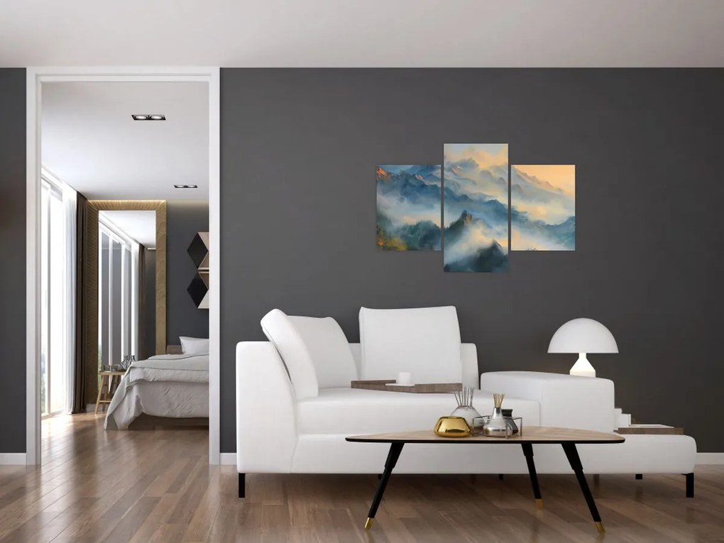 Tablou - Peisaj montan pictat (90x60 cm)