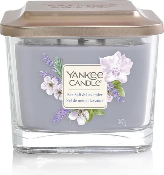 Yankee Candle parfumata lumanare Sea Salt & Lavender pătrata mijlocie 3 fitile