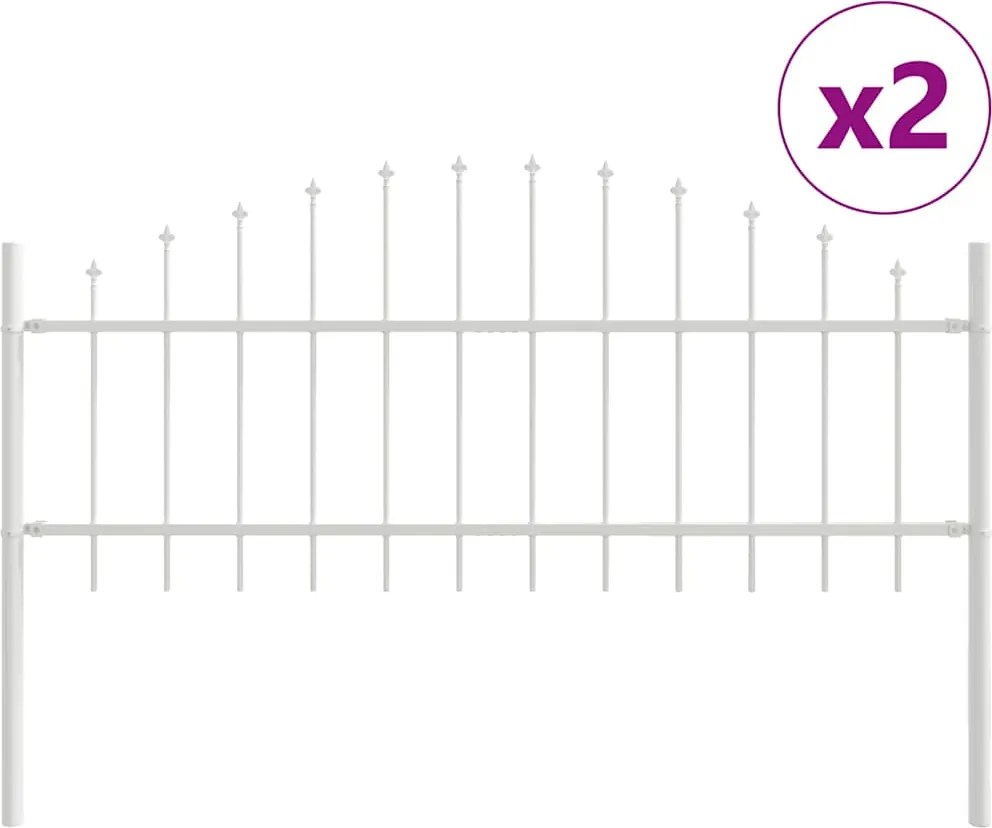 vidaXL Gard de Grădină 2 pcs Alb 170 x 140 cm