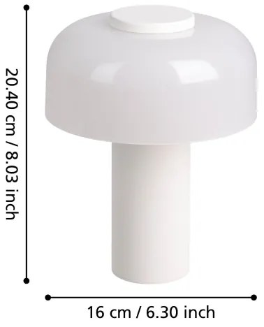 Lampă LED dimabilă de exterior Eglo 900982 PONENTE 2,25W/5V 2600mAh IP44 alb