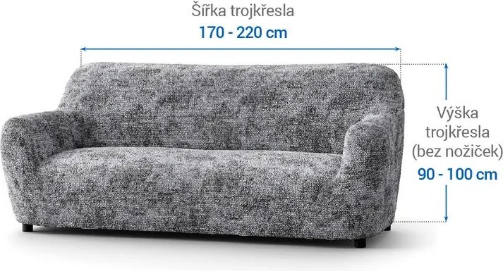 Gaico Huse bielastice MARMO gri fotoliu triplu (l. 170 - 220 cm)