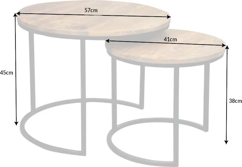 Set de 2 masute design industrial, Elements A-39656 VC