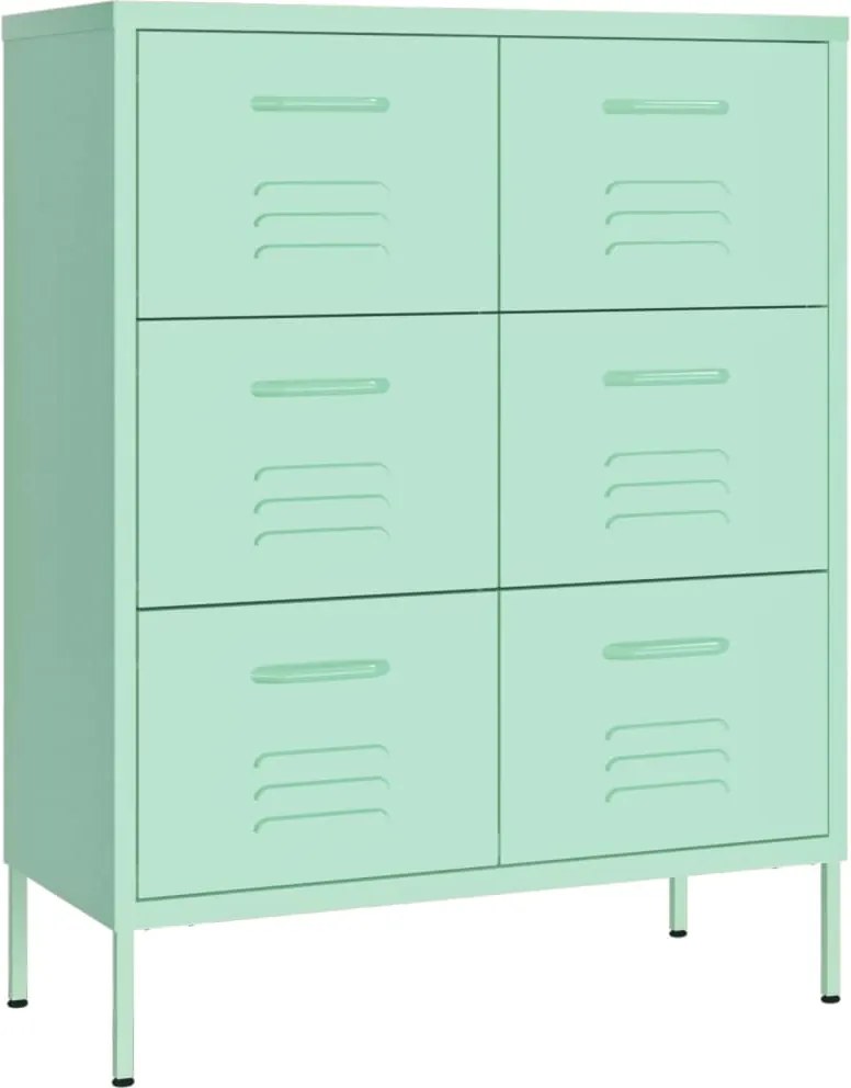 vidaXL Dulap cu sertare, verde mentă, 80x35x101,5 cm, oțel